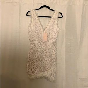 White lace mini dress